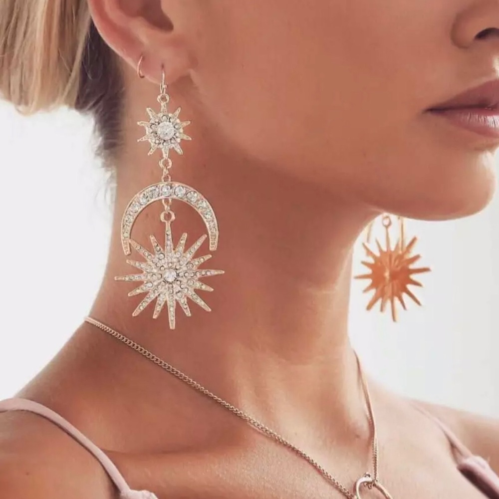 Sun, Moon, & Stars Statement Earrings